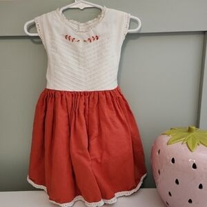 Well dressed wolf 3t orange Den vintage smocked style heirloom dress